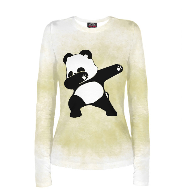 Женский лонгслив с изображением Dabbing Panda цвета Белый