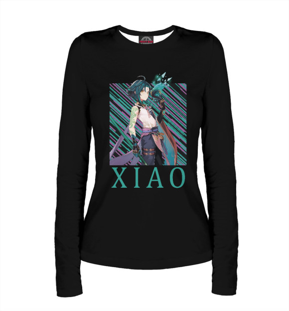 Женский лонгслив с изображением Сяо Genshin Impact цвета Белый