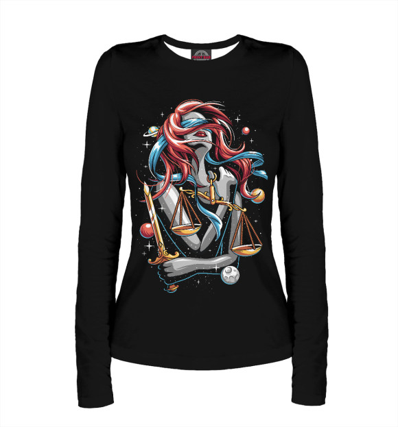 Женский лонгслив с изображением Фемида цвета Белый