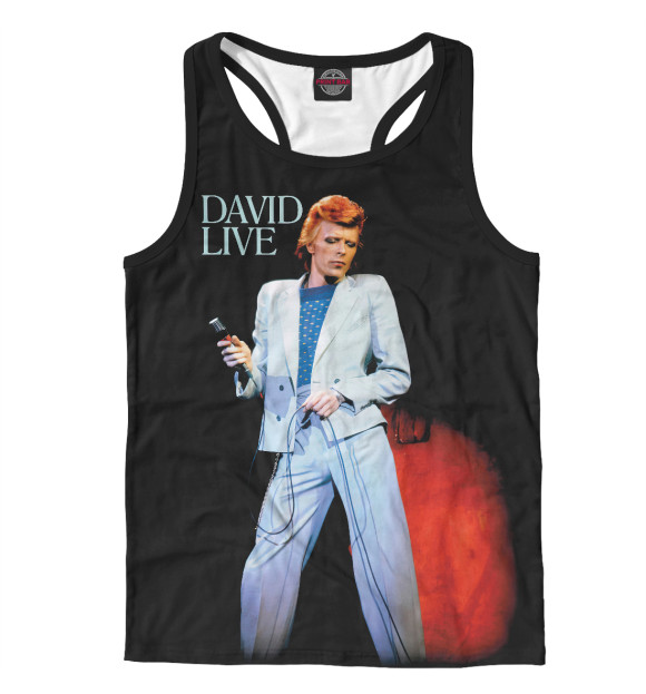 Мужская майка-борцовка с изображением David Bowie цвета Белый