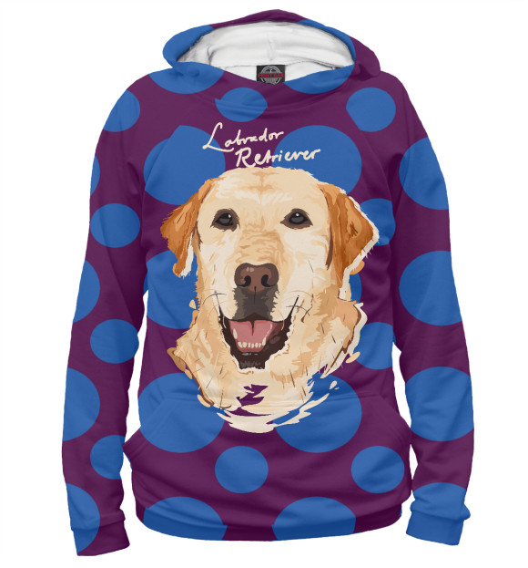 Женское худи с изображением Labrador retriever цвета Белый