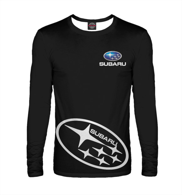 Мужской лонгслив с изображением Subaru цвета Белый