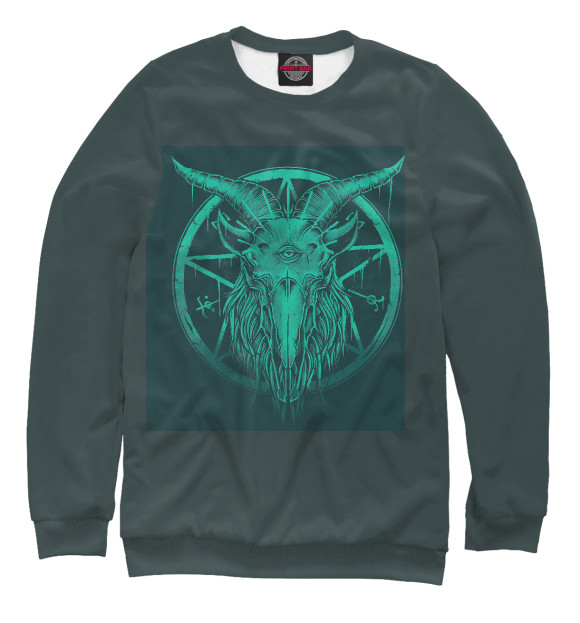 Мужской свитшот с изображением Baphomet цвета Белый