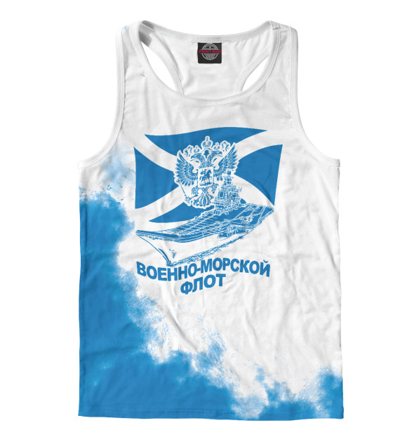 Мужская майка-борцовка с притом Военно Морской Флот цвета Белый Мужская майка-борцовка с изображением Военно Морской Флот цвета Белый