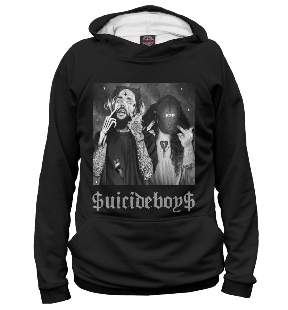 Мужское худи с изображением SUICIDEBOYS цвета Белый