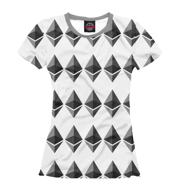 Женская футболка с изображением Lot Ethereum цвета Белый