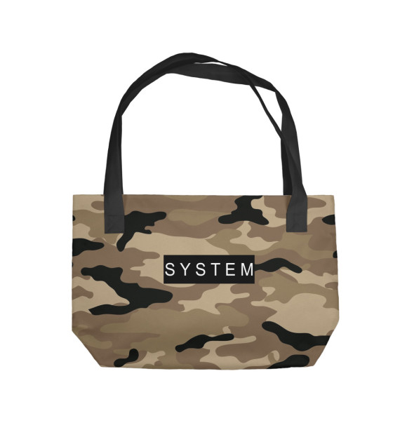 Пляжная сумка с изображением SYSTEM Black цвета 