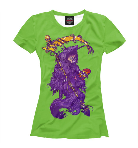 

Футболки Print Bar, Белый, Cмерть с косой и скейтом