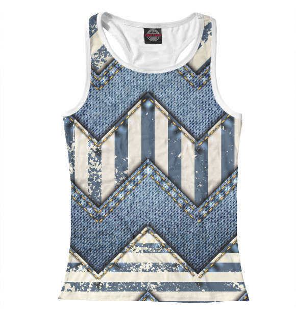 Женская майка-борцовка с изображением Jeans цвета Белый