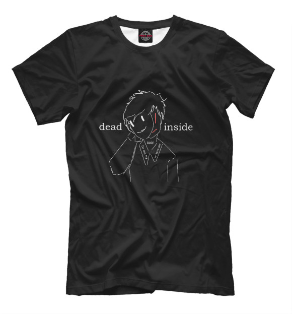 Мужская футболка с изображением Dead inside цвета Белый