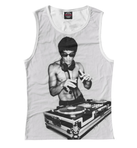 

Майки Print Bar, Белый, Брюс Ли за пультом