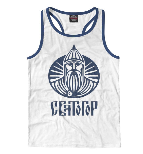 Мужская майка-борцовка с изображением Святогор цвета Белый