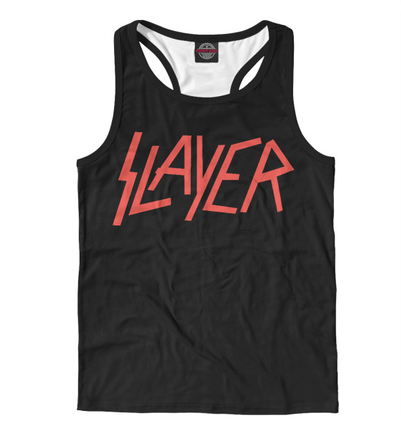 Мужская майка-борцовка с изображением Slayer цвета Белый