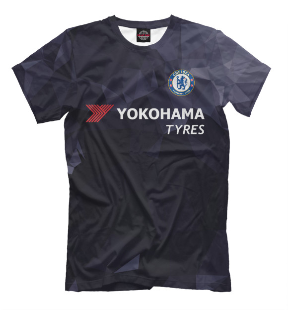 Мужская футболка с изображением FC Chelsea цвета Черный
