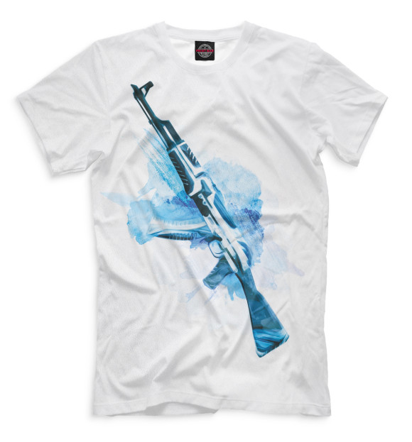 Мужская футболка с изображением AK-47 | Vulcan цвета Белый