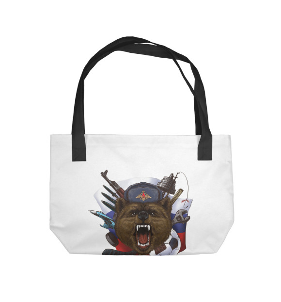 Пляжная сумка с изображением Русский медведь цвета 