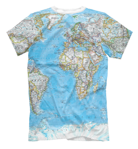 Футболка для мальчиков с изображением Политическая карта мира цвета Белый
