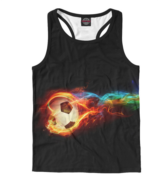 Мужская майка-борцовка с изображением Футбольный мяч цвета Белый