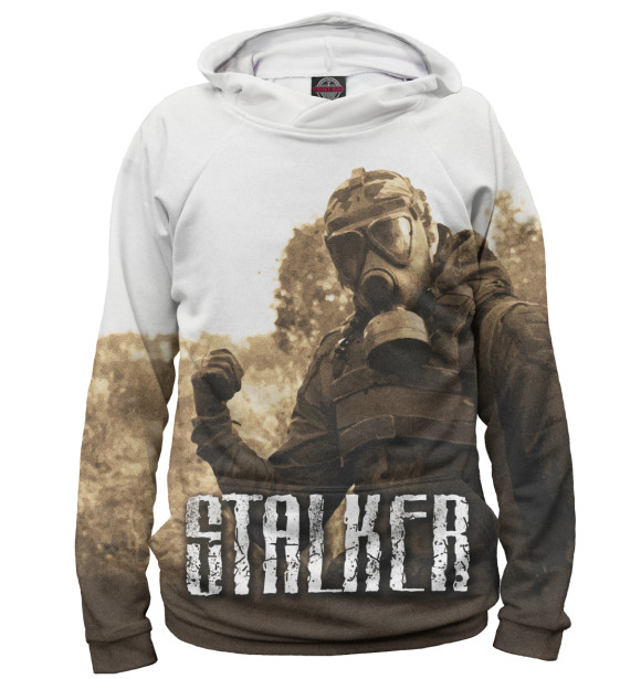 Женское худи с изображением S.T.A.L.K.E.R. цвета Белый