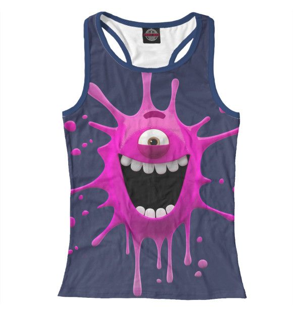 Женская майка-борцовка с изображением клякса цвета Белый