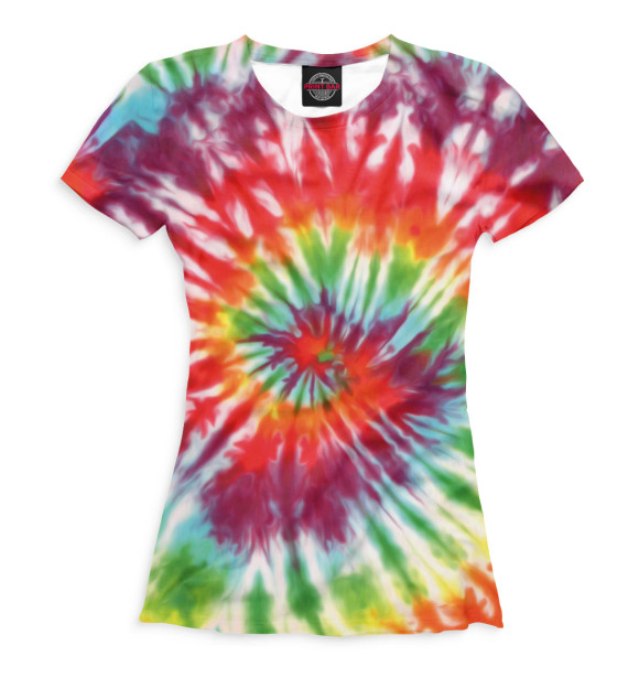 Женская футболка с изображением Tie-dye цвета Белый