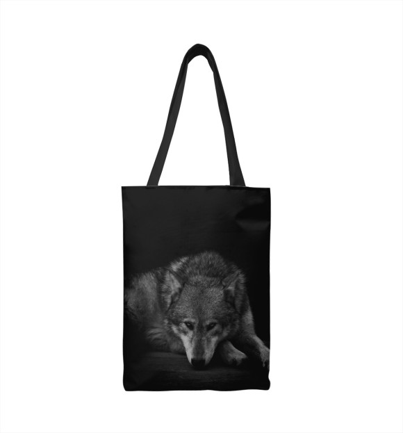 Сумка-шоппер с изображением волк цвета 
