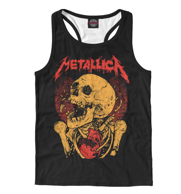 Мужская майка-борцовка с изображением Metallica цвета Белый