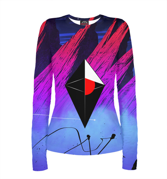 Женский лонгслив с изображением NO MANS SKY цвета Белый