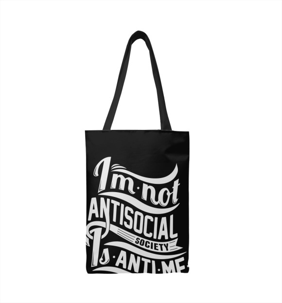Сумка-шоппер с изображением Antisocial цвета 