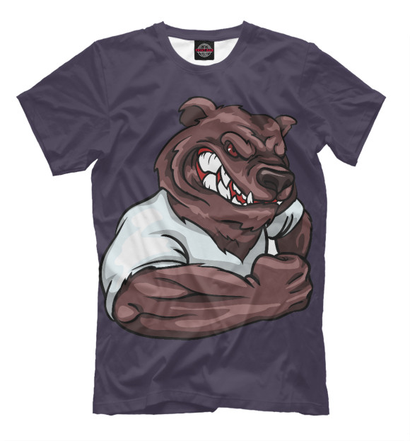 Мужская футболка с изображением Bear цвета Молочно-белый