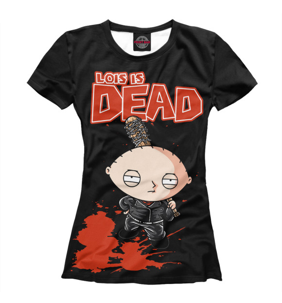 Футболка для девочек с изображением Кровавый Стьюи цвета Белый