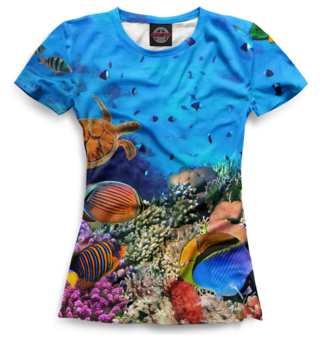 

Футболки Print Bar, Белый, Подводный мир