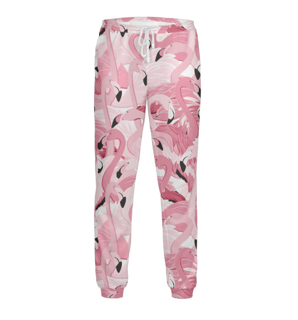 Мужские спортивные штаны с изображением Фламинго цвета Белый