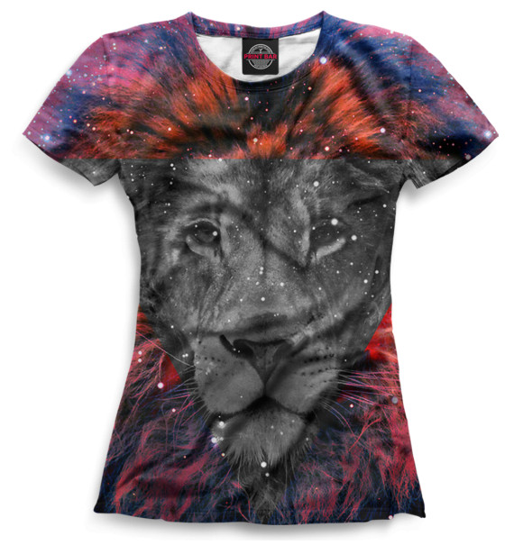 Футболка для девочек с изображением Лев цвета Белый