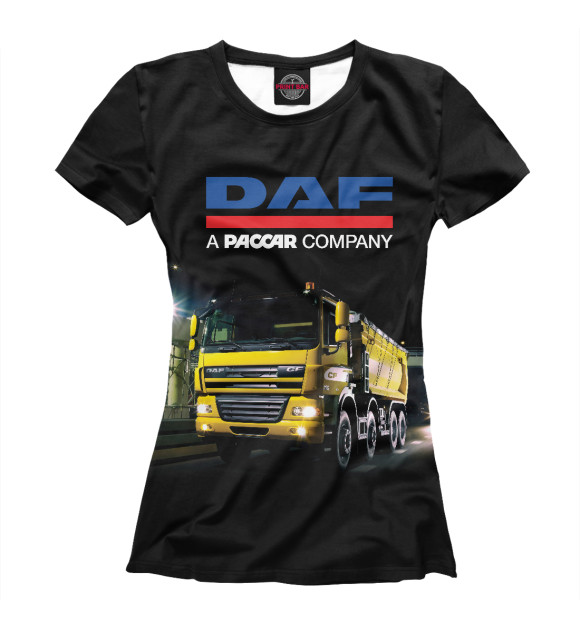 Футболка для девочек с изображением DAF цвета Белый