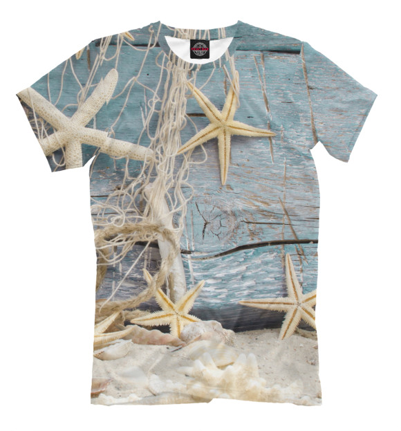 Мужская футболка с изображением Ракушка цвета Серый