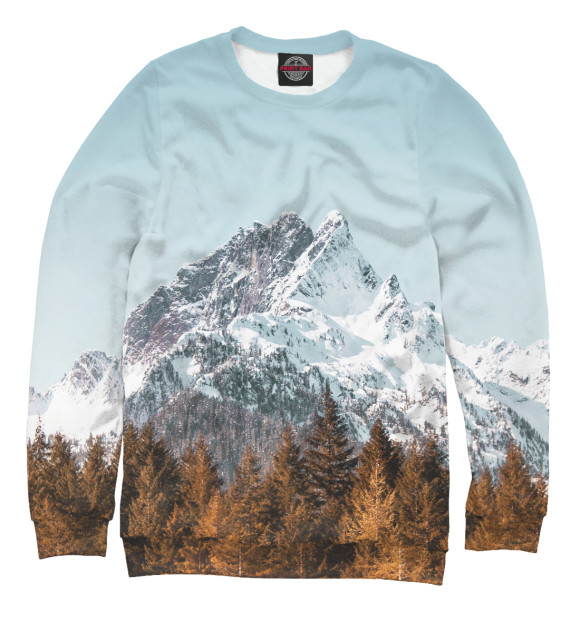 Свитшот для мальчиков с изображением Снег в горах цвета Белый