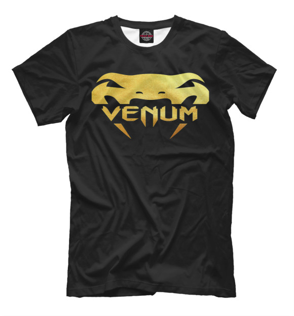 Мужская футболка с изображением Venum Gold цвета Черный