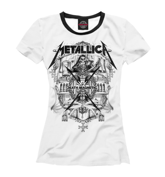 Женская футболка с изображением Metallica цвета Белый