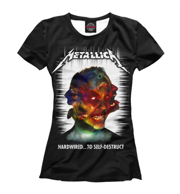 Женская футболка с изображением Metallica Hardwired...To Self-Destruct цвета Белый