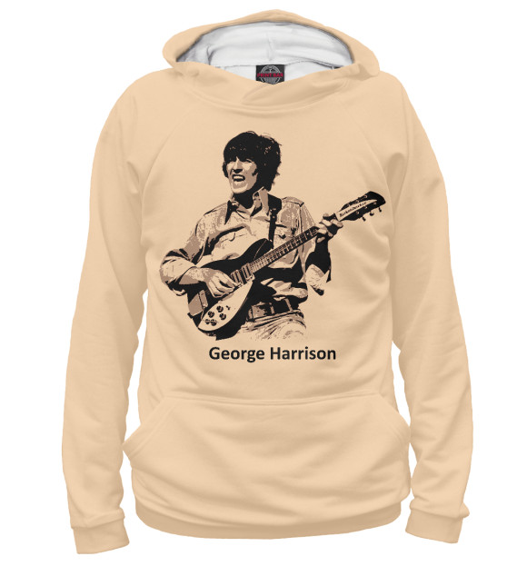 Мужское худи с изображением George Harrison цвета Белый