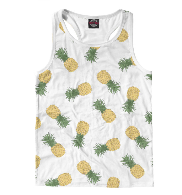 Мужская майка-борцовка с изображением Ананасы цвета Белый