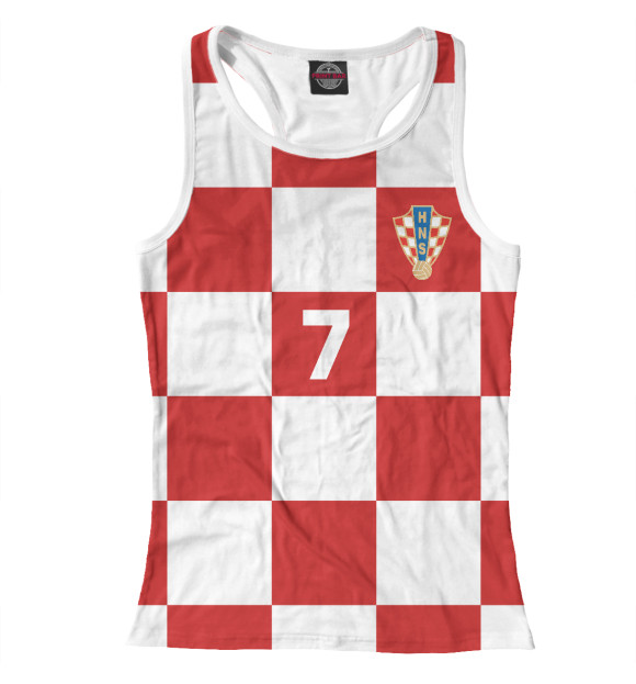 Женская майка-борцовка с изображением Ракитич Хорватия 7 цвета Белый