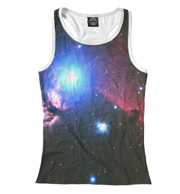 Женская майка-борцовка с изображением Полярная звезда цвета Белый