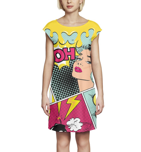 

Платье без рукавов Print Bar, Белый, Поп-арт