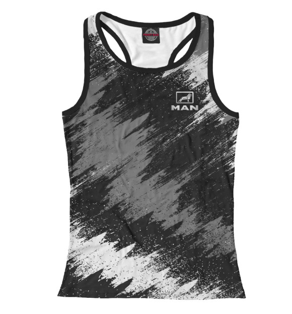 Женская майка-борцовка с изображением MAN цвета Белый