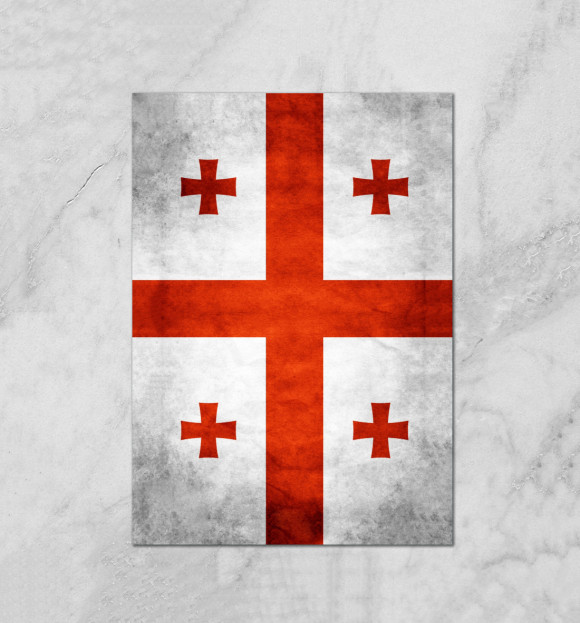 Плакат с изображением Грузия цвета Белый