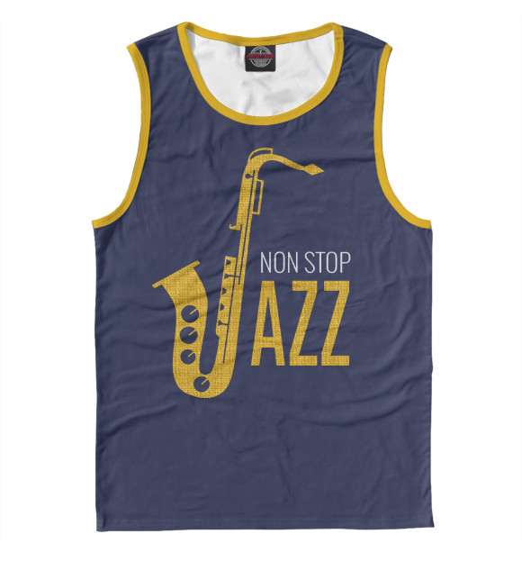 Мужская майка с изображением Non stop Jazz цвета Белый