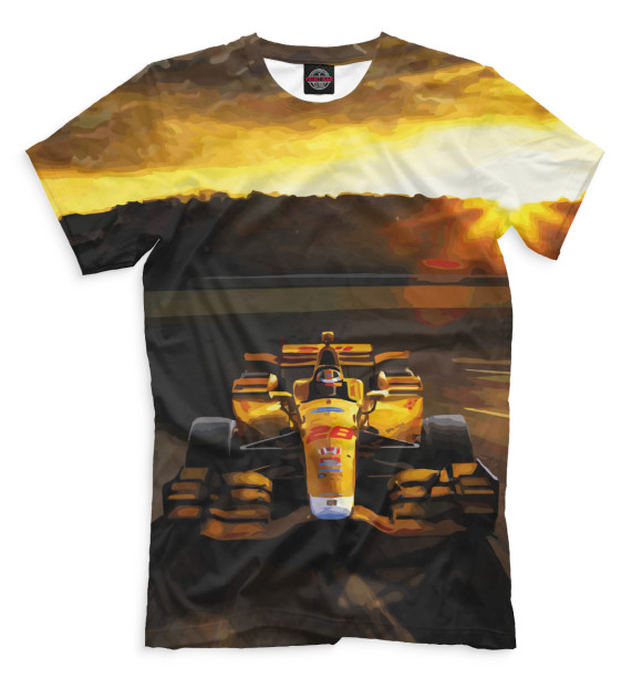 Мужская футболка с изображением Формула-1 цвета Молочно-белый