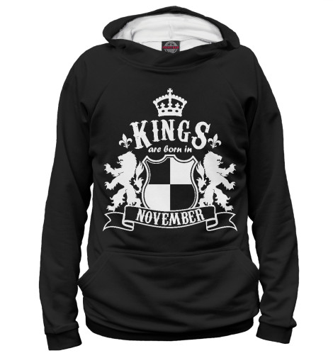 

Худи Print Bar, Белый, Короли рождаются в ноябре